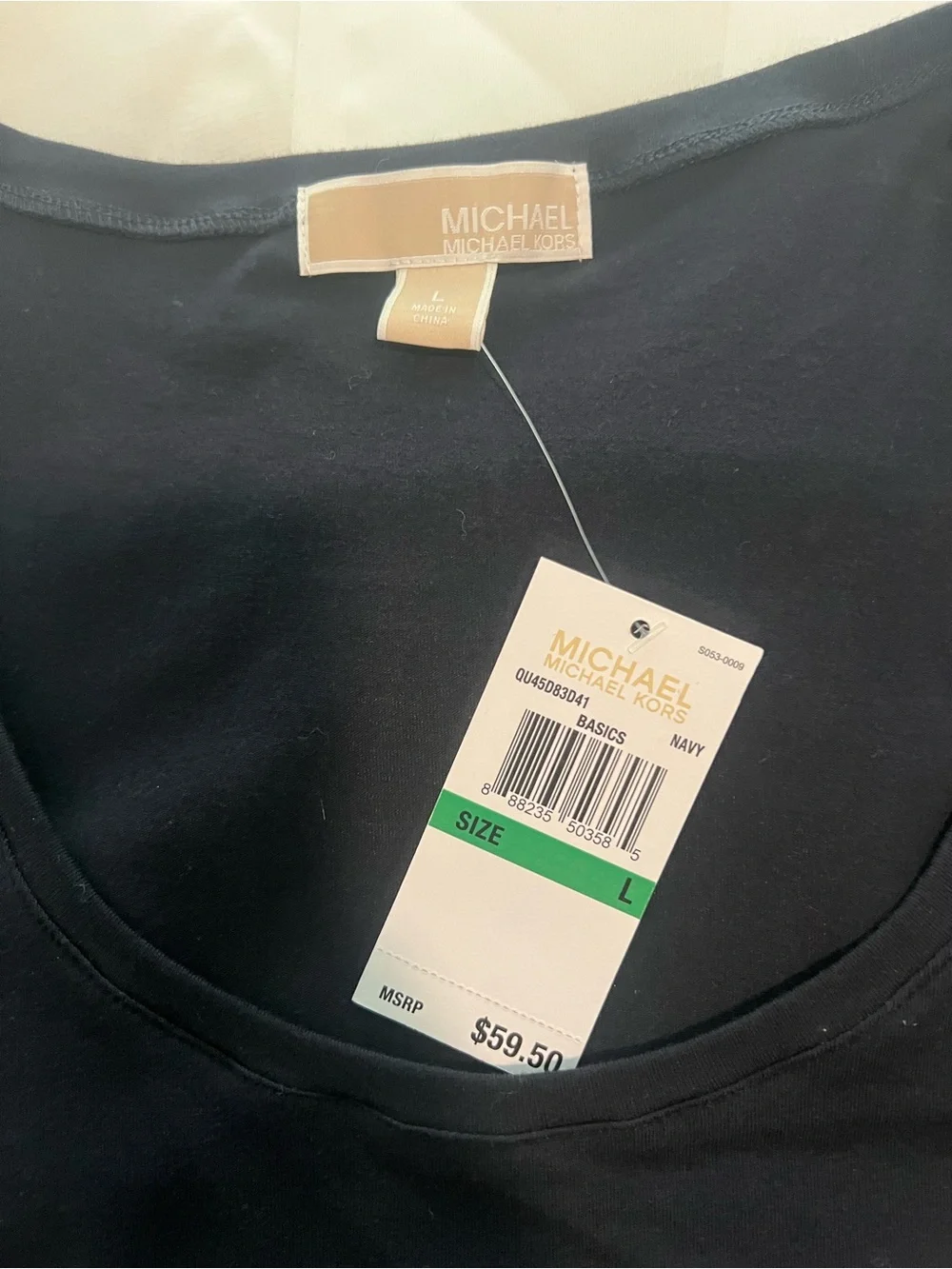 Michael Kors Black Tank with Silver Zipper Shoulder Detail New With Tags